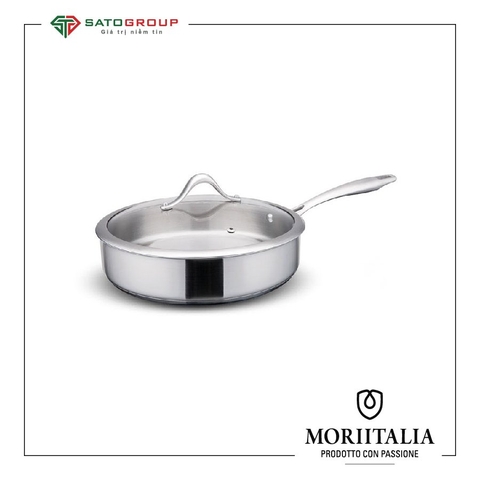 Chảo Nhôm Nắp Kính Moriitalia 26cm
