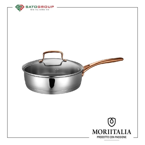 [MỚI] Nồi Moriitalia Bằng Thép Nắp Thủy Tinh 24cm