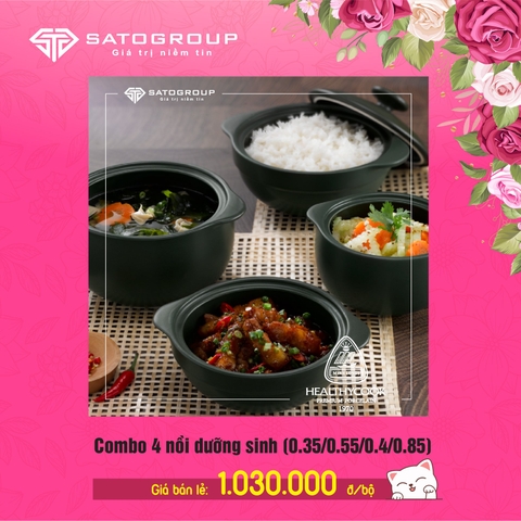 Combo 4 nồi dưỡng sinh (0.35/0.55/0.4/0.85)