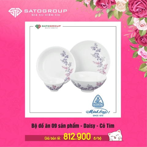 Bộ đồ ăn 09 sản phẩm - Daisy - Cỏ Tím