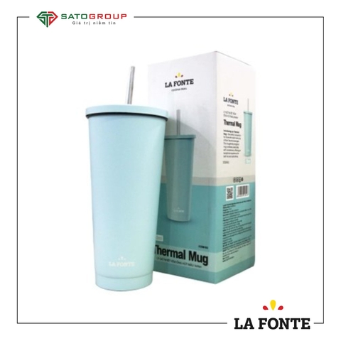 Ly Giữ Nhiệt Kèm Ống Hút La Fonte Màu Xanh 710ml - 012508-BLU