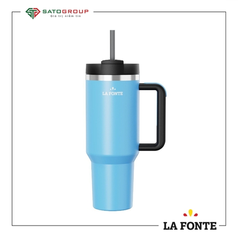 Ly Giữ Nhiệt 2 Lớp SUS304 Kèm Ống Hút La Fonte Có Tay Cầm 1200ml - 012898-BLU
