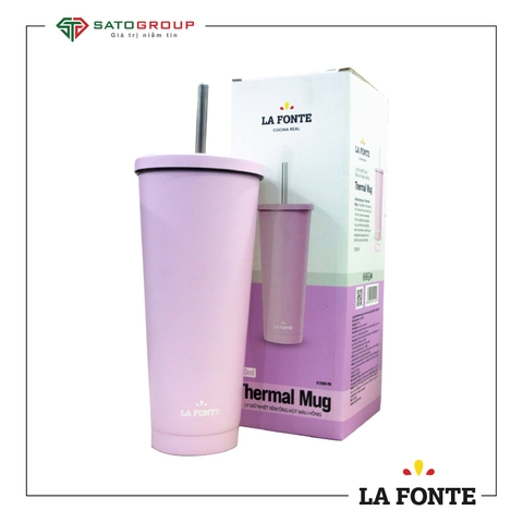 Ly Giữ Nhiệt Kèm Ống Hút La Fonte Màu Hồng 710ml - 012508-PIN