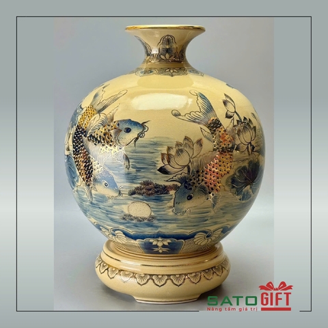 Bình hút lộc cá chép hoa sen phiên bản hiếm