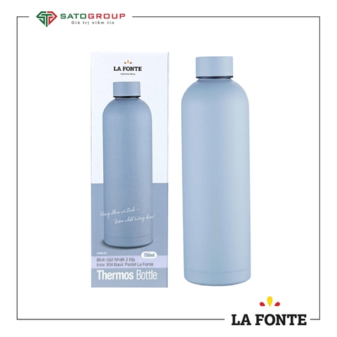 Bình giữ nhiệt 2 lớp Inox 304 Basic Pastel La Fonte 750ml-015899-BLU