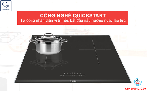 Công nghệ QuickStart tự động nhận diện vị trí nồi nhanh chóng