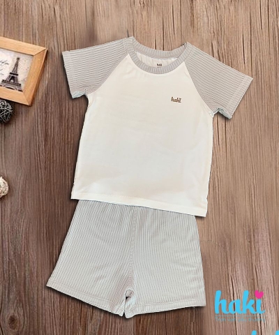 Bộ cộc tay raglan, phối màu 12-18M