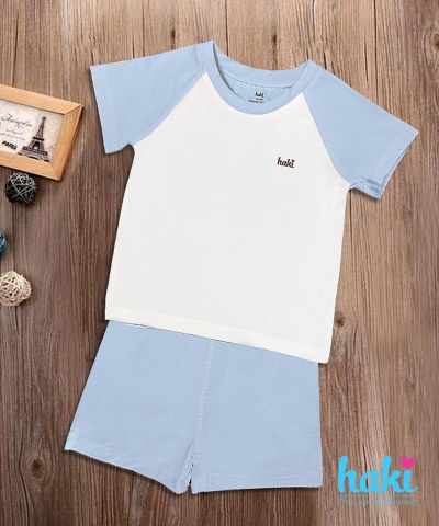 Bộ cộc tay raglan, phối màu 6-9M