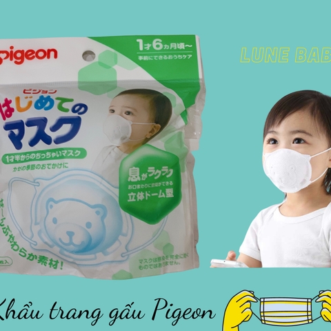 Khẩu trang gấu Pigeon 3 miếng New (1 thùng 30)