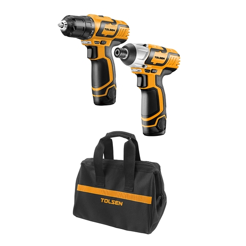 BỘ 2 MÁY KHOAN VÀ VẶN BULONG PIN 12V TOLSEN - 79028