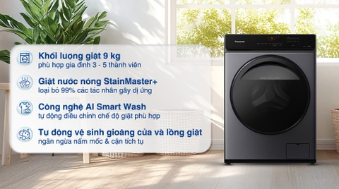 Máy giặt Panasonic NA-V90FA1LVT Inverter 9 Kg
