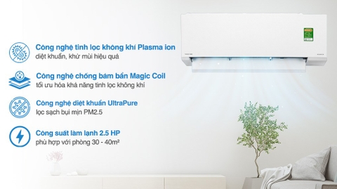 Máy lạnh Toshiba Inverter 2.5 HP RAS-H24E2KCVG-V (I-on lọc không khí )