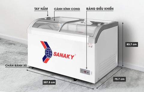 VH-1008KA Tủ đông kính Sanaky 750 lít ( dàn nhôm)