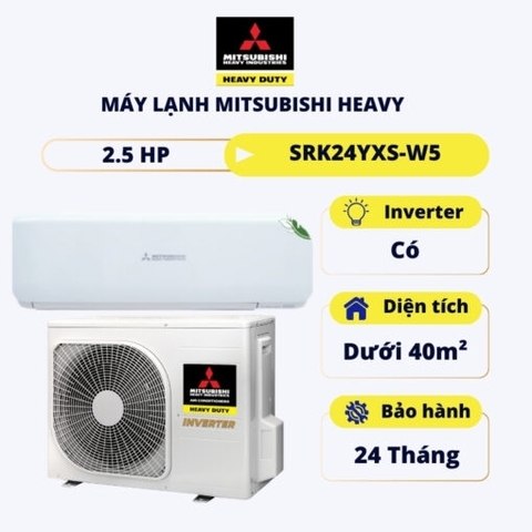 Máy lạnh treo tường Mitsubishi Heavy Inverter 2.5HP SRK24YXS-W5