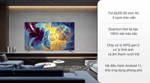 Android Tivi QLED TCL 4K 50 inch 50Q726 Hàng chính hãng - Giá tại kho