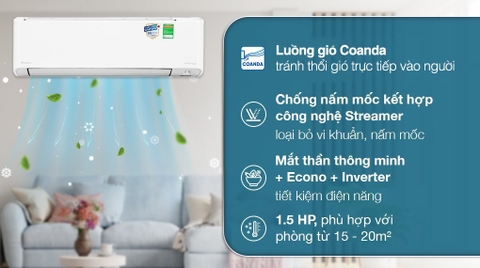 Máy lạnh Daikin Inverter 1.5 HP FTKZ35VVMV (Thái lan)
