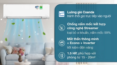 Máy lạnh Daikin Inverter 1.5 HP FTKZ35VVMV (Thái lan)