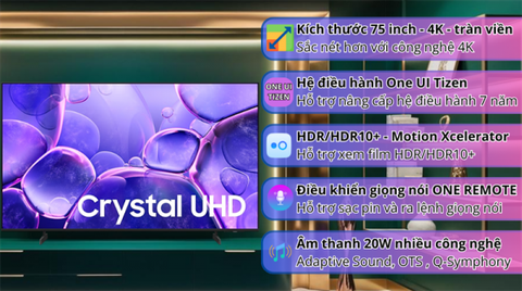 Tivi Sam sung Crystal UHD 75DU8500F 4K Smart TV (2025)