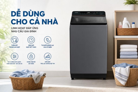 Máy giặt Toshiba Inverter 15 kg AW-T26D1600XV(MG) Mẫu mới