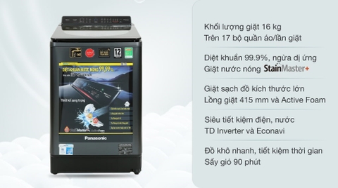 Máy giặt Panasonic Inverter 16 Kg NA-FD16V1BRV    GIÁ TẠI KHO