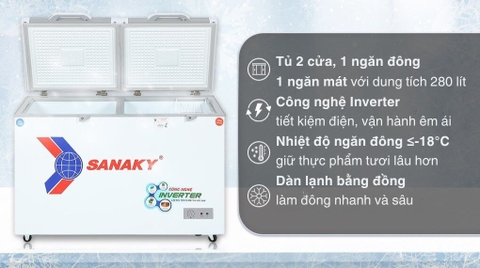 VH-4099W4K Tủ đông mát Inverter 400/280L