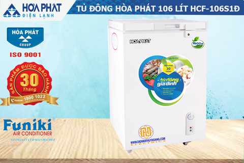 Tủ đông Hòa Phát 100 lít  HCF 106S1Đ  giá rẻ  - chính hãng- tại kho