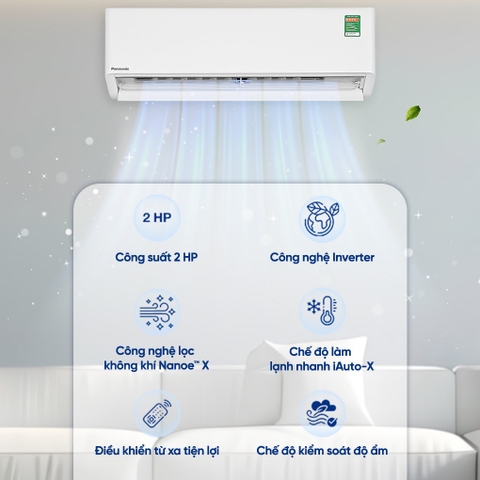 Máy lạnh Panasonic Inverter 2 HP CU/CS-U18BKH-8 (Mode cao cấp )