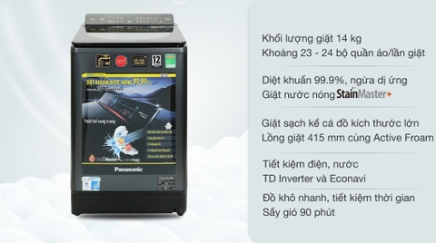 Máy giặt Panasonic Inverter 14 Kg NA-FD14V1BRV Giá tại kho