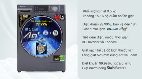 Máy giặt Panasonic Inverter 9.5 Kg NA-V95FX2BVT   GIÁ TẠI KHO