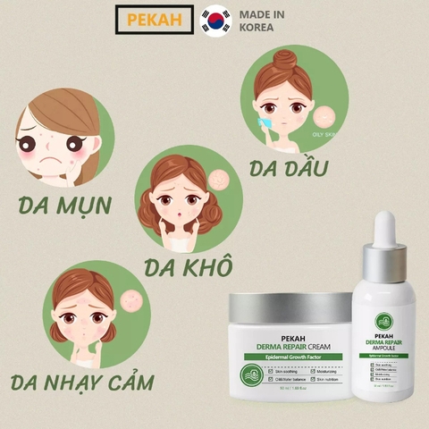 [ 2 items] Bộ Sản Phẩm Cải Thiện Và Phục Hồi Da Mụn Gồm Serum Và Kem Dưỡng Da PEKAH