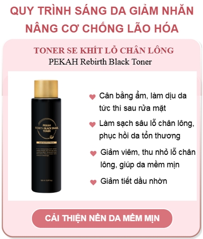 Nước Hoa Hồng Tái Tạo Da Ốc Sên PEKAH - PEKAH Rebirth Black Snail Toner