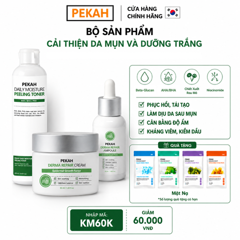 [3 items] Bộ Sản Phẩm Cải Thiện Da Mụn Và Dưỡng Trắng Da PEKAH