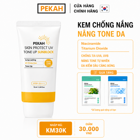 Kem Chống Nắng Vật Lý Nâng Tone, Bảo Vệ Da PEKAH - PEKAH SKIN PROTECT UV TONE UP SUNBLOCK 70ml