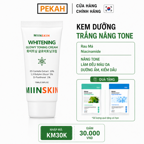 Kem Dưỡng Da Nâng Tone Và Ngừa Nếp Nhăn Miinskin - Miinskin Whitening Glowy Toning Cream