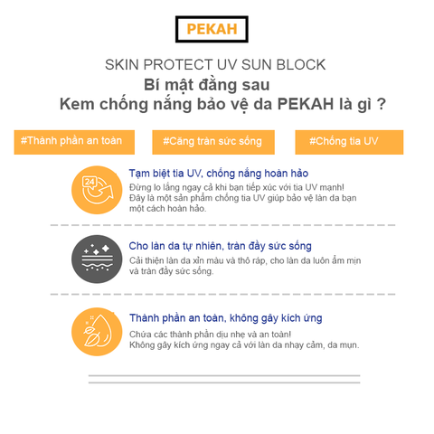 [Nhập mã KMT40 giảm 40K ] Combo Kem Chống Nắng PEKAH Sun Block 70ml & Kem Dưỡng PEKAH Whitening Cream 50ml Dưỡng Trắng Nâng Tone Đều Màu da