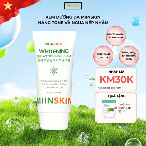 Kem Dưỡng Da Nâng Tone Và Ngừa Nếp Nhăn Miinskin - Miinskin Whitening Glowy Toning Cream