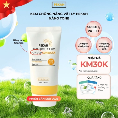 Kem Chống Nắng Vật Lý Nâng Tone, Bảo Vệ Da PEKAH - PEKAH SKIN PROTECT UV TONE UP SUNBLOCK 70ml