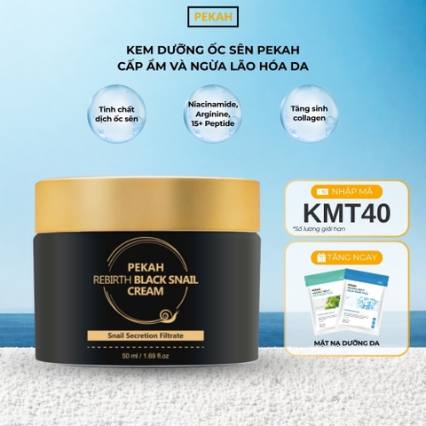 Kem Dưỡng Ốc Sên Cấp Ẩm Và Ngừa Lão Hóa Da Pekah - PEKAH Rebirth Black Snail Cream