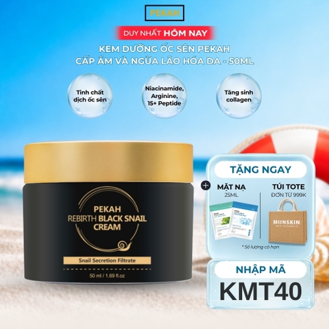 Kem Dưỡng Ốc Sên Cấp Ẩm Và Ngừa Lão Hóa Da Pekah - PEKAH Rebirth Black Snail Cream