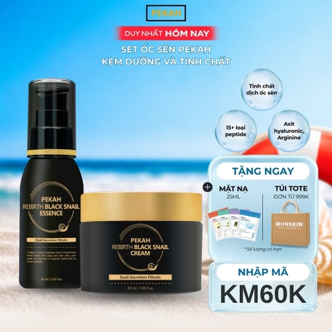 Combo đêm serum ốc sên 50ml + kem dưỡng ốc sên đen 50ml ngừa lão hóa