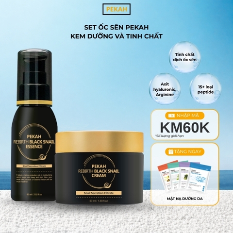 Combo đêm serum ốc sên 50ml + kem dưỡng ốc sên đen 50ml ngừa lão hóa