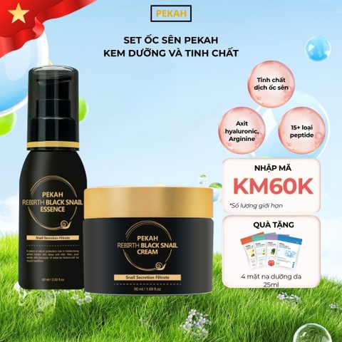 Combo đêm serum ốc sên 50ml + kem dưỡng ốc sên đen 50ml ngừa lão hóa