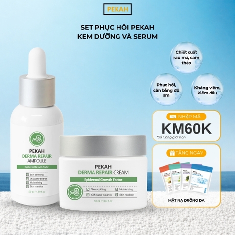 [ 2 items] Bộ Sản Phẩm Cải Thiện Và Phục Hồi Da Mụn Gồm Serum Và Kem Dưỡng Da PEKAH
