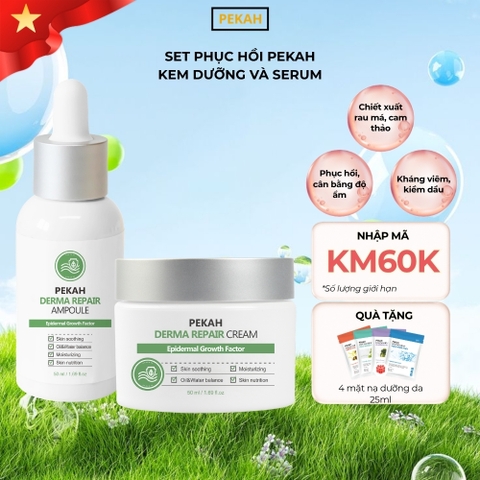 [ 2 items] Bộ Sản Phẩm Cải Thiện Và Phục Hồi Da Mụn Gồm Serum Và Kem Dưỡng Da PEKAH