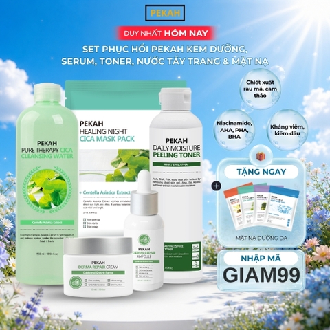 [ 5 items] Bộ Sản Phẩm Dưỡng Da Cải Thiện Da Mụn  ,Làm Sạch Và Dưỡng Trắng PEKAH