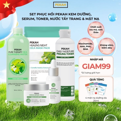[ 5 items] Bộ Sản Phẩm Dưỡng Da Cải Thiện Da Mụn  ,Làm Sạch Và Dưỡng Trắng PEKAH