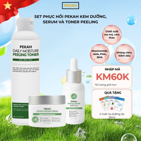 [3 items] Bộ Sản Phẩm Cải Thiện Da Mụn Và Dưỡng Trắng Da PEKAH