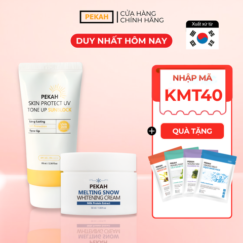 Combo Kem Chống Nắng PEKAH Sun Block 70ml & Kem Dưỡng PEKAH Whitening Cream 50ml Dưỡng Trắng Nâng Tone Đều Màu da