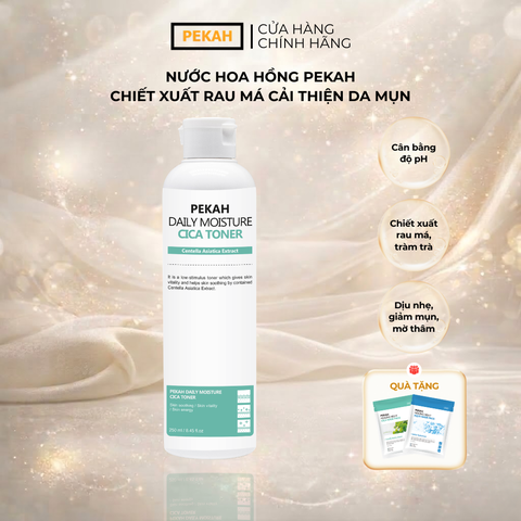 Nước Hoa Hồng Cải Thiện Da Mụn Và Kháng Khuẩn Chiết Xuất Rau Má PEKAH - PEKAH Daily Moisture Cica Toner 250ml