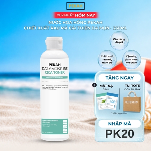 Nước Hoa Hồng Cải Thiện Da Mụn Và Kháng Khuẩn Chiết Xuất Rau Má PEKAH - PEKAH Daily Moisture Cica Toner 250ml